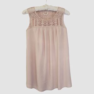 Mossimo Supply Co Blush Lace Yoke Sleeveless Pullover Blouse Size XS